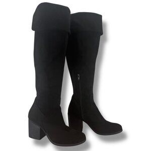 Melrose & Market Black Faux Suede Over The Knee Boots 7M Block Heel